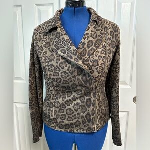 Mystree Leopard Print Zip Jacket Size Medium
